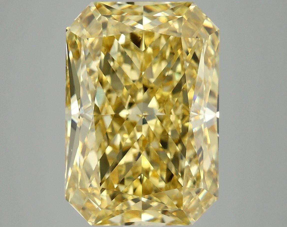 Lab-Grown Radiant Diamond - 7.11 Carats, Fancy Vivid Yellow Color, VS1 Clarity - Certified by IGI - Report Number: LG674503522