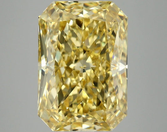 Lab-Grown Radiant Diamond - 7.11 Carats, Fancy Vivid Yellow Color, VS1 Clarity - Certified by IGI - Report Number: LG674503522