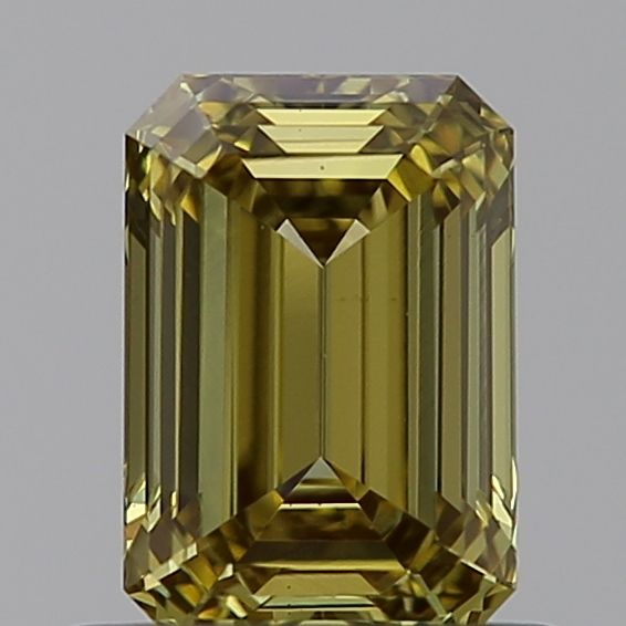 Lab-Grown Emerald Diamond - 0.74 Carats, Fancy Gray Yellow Color, VS1 Clarity - Certified by IGI - Report Number: LG593370705