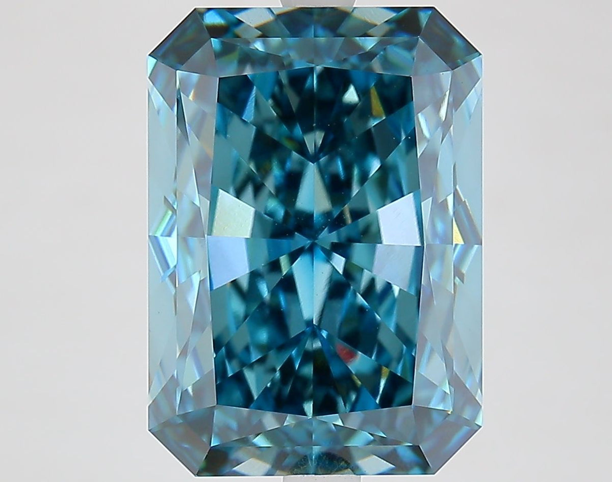 Lab-Grown Radiant Diamond - 8.3 Carats, Fancy Vivid Blue Color, VS1 Clarity - Certified by IGI - Report Number: LG644407054