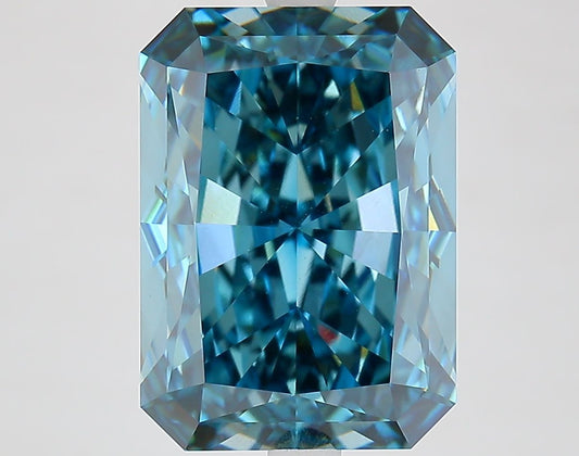 Lab-Grown Radiant Diamond - 8.3 Carats, Fancy Vivid Blue Color, VS1 Clarity - Certified by IGI - Report Number: LG644407054