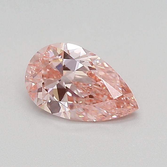 Lab-Grown Pear Diamond - 0.51 Carats, Fancy Vivid Pink Color, VS2 Clarity - Certified by IGI - Report Number: LG683527363