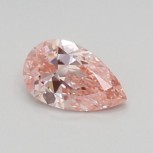 Lab-Grown Pear Diamond - 0.51 Carats, Fancy Vivid Pink Color, VS2 Clarity - Certified by IGI - Report Number: LG683527363