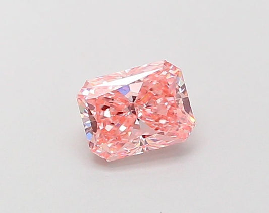 Lab-Grown Radiant Diamond - 0.56 Carats, Fancy Vivid Pink Color, VS1 Clarity - Certified by IGI - Report Number: LG681586021