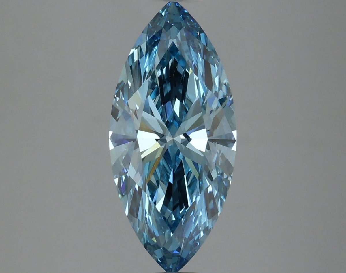Lab-Grown Marquise Diamond - 2.24 Carats, Fancy Vivid Blue Color, VS2 Clarity - Certified by IGI - Report Number: LG630448619
