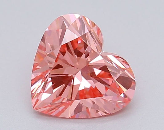 Lab-Grown Heart Diamond - 1.05 Carats, Fancy Vivid Pink Color, VS1 Clarity - Certified by IGI - Report Number: LG615367065