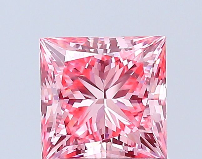 Lab-Grown Princess Diamond - 1.05 Carats, Fancy Vivid Pink Color, VVS2 Clarity - Certified by IGI - Report Number: LG665420423