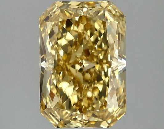 Lab-Grown Radiant Diamond - 2.56 Carats, Fancy Intense Yellow Color, VVS2 Clarity - Certified by IGI - Report Number: LG666445354