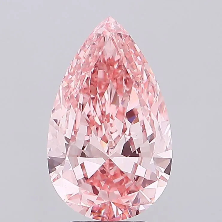 5.02ct Pear Lab Grown Diamond (Colour Fancy Vivid Pink, Clarity VVS2, IGI Certified)