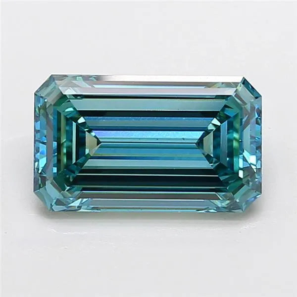 5.05ct Emerald Lab Grown Diamond (Colour Fancy Vivid Blue Green, Clarity VS1, IGI Certified)
