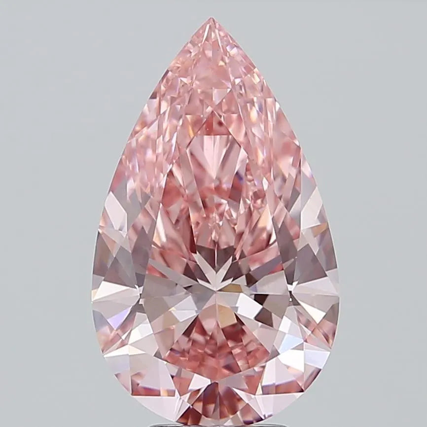 5.05ct Pear Lab Grown Diamond (Colour Fancy Vivid Pink, Clarity VVS2, IGI Certified)