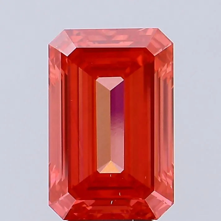 5.06ct Emerald Lab Grown Diamond (Colour Fancy Vivid Red, Clarity VS2, IGI Certified)