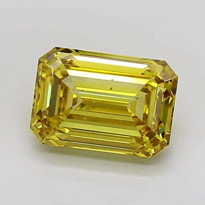 5.11ct Emerald Lab Grown Diamond (Colour Fancy Vivid Yellow, Clarity VS2, IGI Certified)