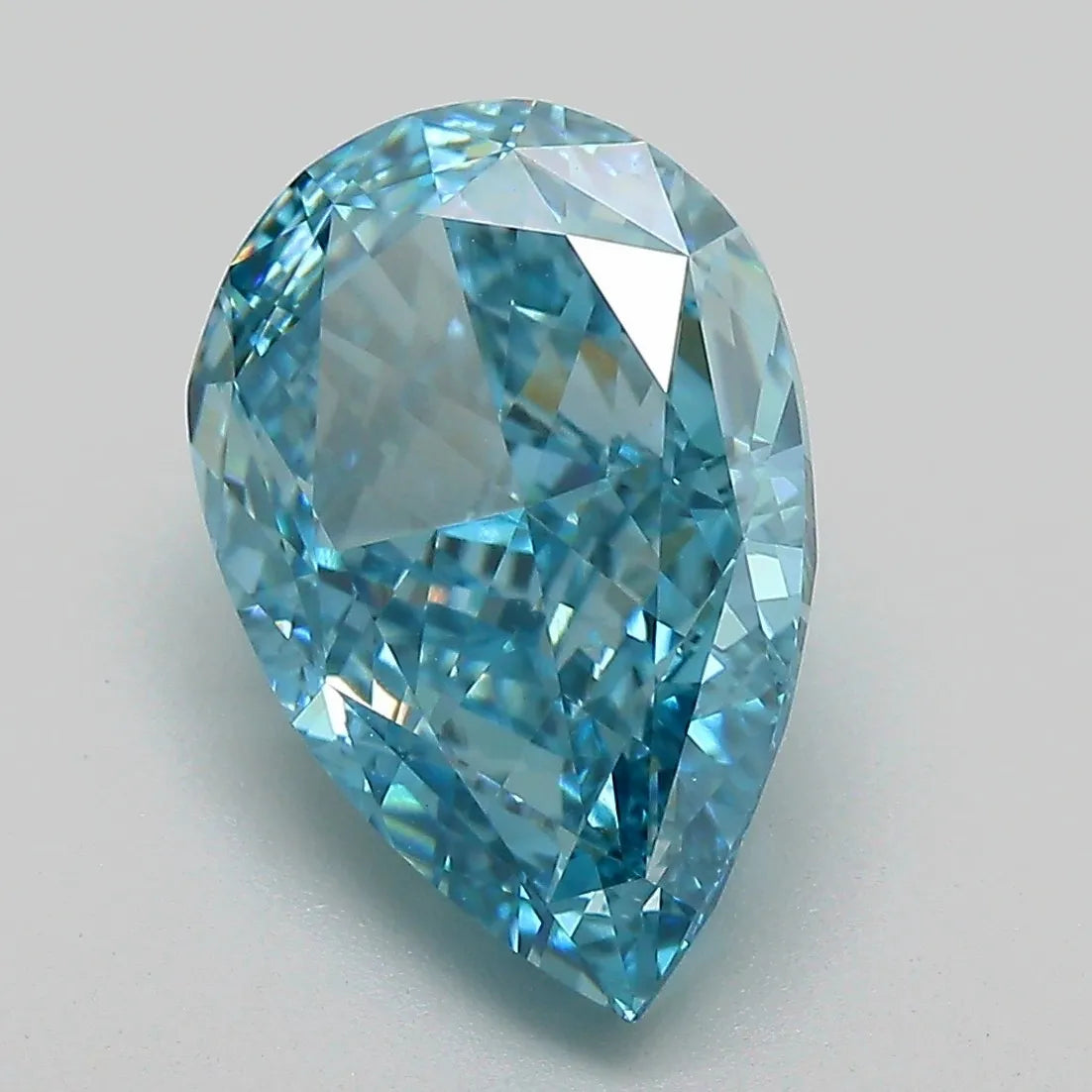 5.11ct Pear Lab Grown Diamond (Colour Fancy Vivid Blue, Clarity VVS2, IGI Certified)