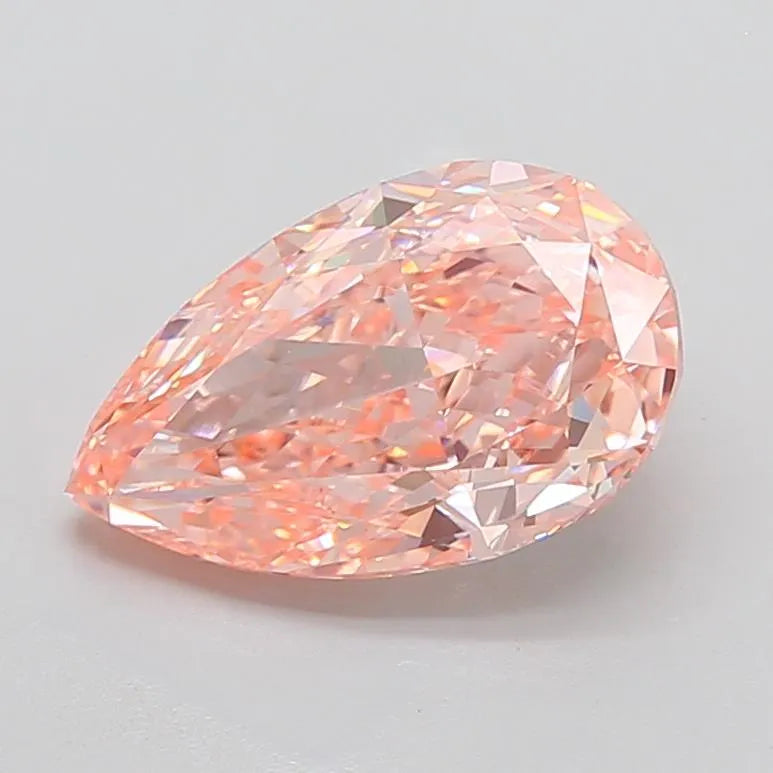 5.30ct Pear Lab Grown Diamond (Colour Fancy Vivid Pink, Clarity VVS2, IGI Certified)