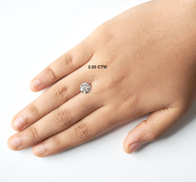 IGI Certified Round Lab Grown Diamond – D–E Color, VS1+ Clarity, Excellent Cut (1ct–4ct)