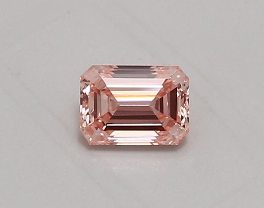 Lab-Grown Emerald Diamond - 0.52 Carats, Fancy Vivid Pink Color, VVS2 Clarity - Certified by IGI - Report Number: LG669450634