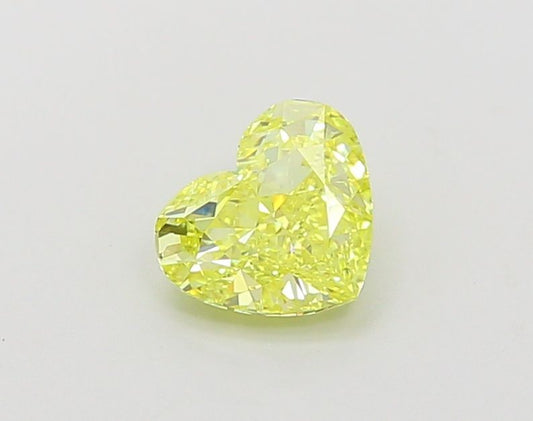 Lab-Grown Heart Diamond - 0.98 Carats, Fancy Vivid Yellow Color, VVS1 Clarity - Certified by IGI - Report Number: LG660440360