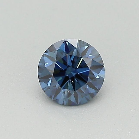 Lab-Grown Round Diamond - 0.3 Carats, Fancy Dark Blue Color, SI1 Clarity - Certified by IGI - Report Number: LG579362620