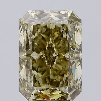 Lab-Grown Radiant Diamond - 5.07 Carats, Fancy Gray Yellow Color, VS1 Clarity - Certified by IGI - Report Number: LG635496258