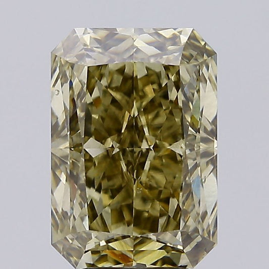 Lab-Grown Radiant Diamond - 5.07 Carats, Fancy Gray Yellow Color, VS1 Clarity - Certified by IGI - Report Number: LG635496258