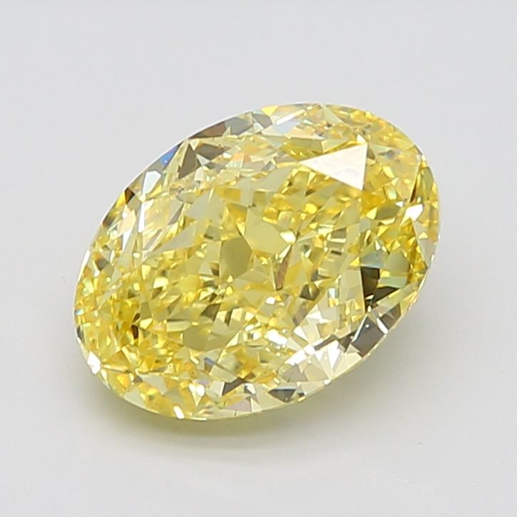 Lab-Grown Oval Diamond - 6.01 Carats, Fancy Vivid Yellow Color, VS1 Clarity - Certified by IGI - Report Number: LG671416780