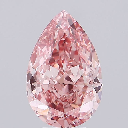 Lab-Grown Pear Diamond - 6.01 Carats, Fancy Vivid Pink Color, VS1 Clarity - Certified by IGI - Report Number: LG667453866