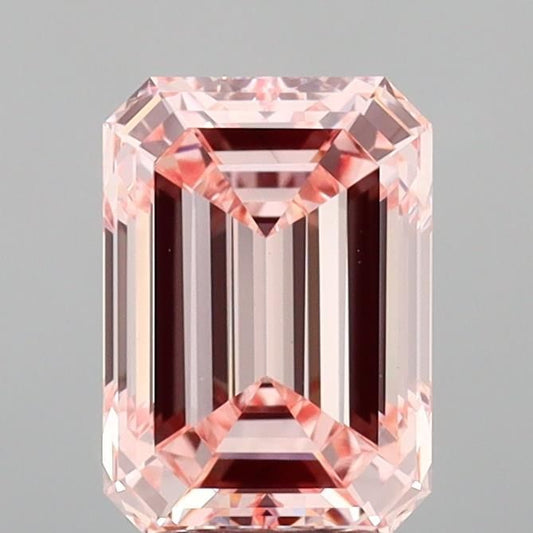 Lab-Grown Emerald Diamond - 3.04 Carats, Fancy Pink Color, VS1 Clarity - Certified by IGI - Report Number: LG692518267