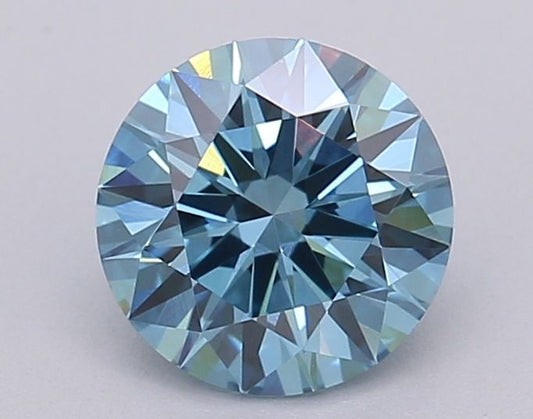 Lab-Grown Round Diamond - 0.99 Carats, Fancy Vivid Blue Color, VVS2 Clarity - Certified by IGI - Report Number: LG611390152
