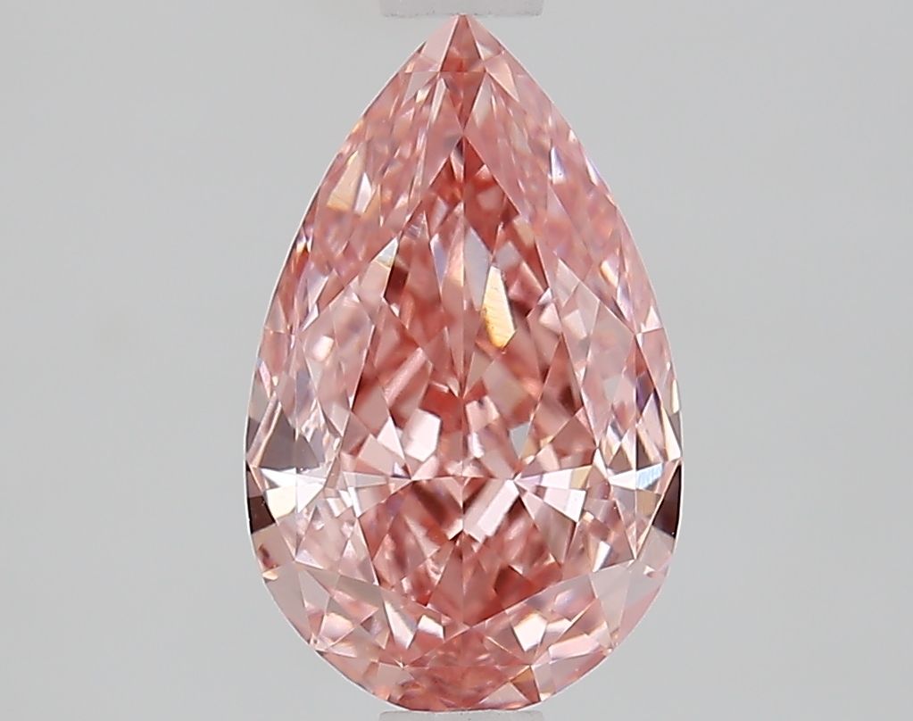 Lab-Grown Pear Diamond - 1.45 Carats, Fancy Vivid Pink Color, VVS2 Clarity - Certified by IGI - Report Number: LG652419642