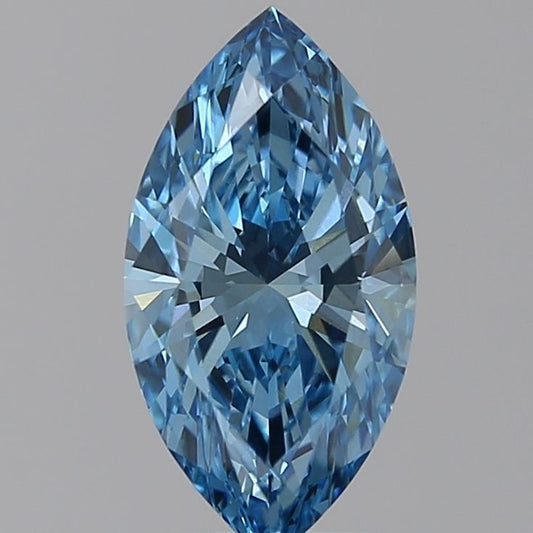 Lab-Grown Marquise Diamond - 1.76 Carats, Fancy Vivid Blue Color, VS1 Clarity - Certified by IGI - Report Number: LG582360199
