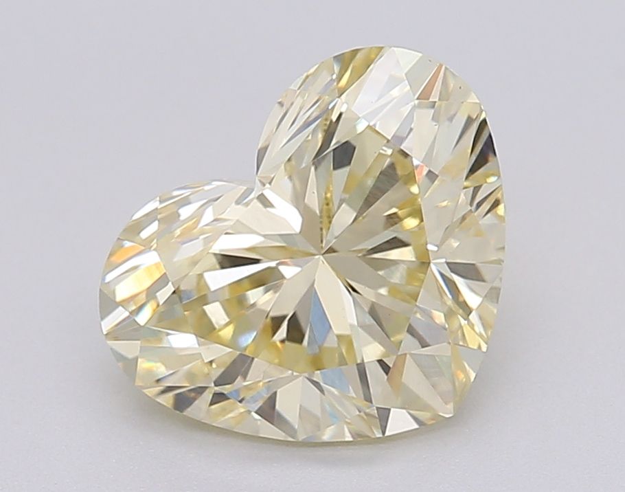 Lab-Grown Heart Diamond - 2.07 Carats, Fancy Yellow Color, VS1 Clarity - Certified by IGI - Report Number: LG605350446