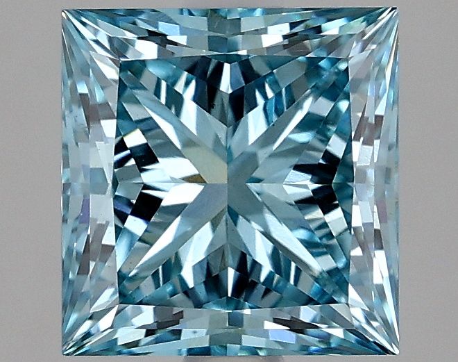 Lab-Grown Princess Diamond - 2.51 Carats, Fancy Vivid Blue Color, VS1 Clarity - Certified by IGI - Report Number: LG634481153