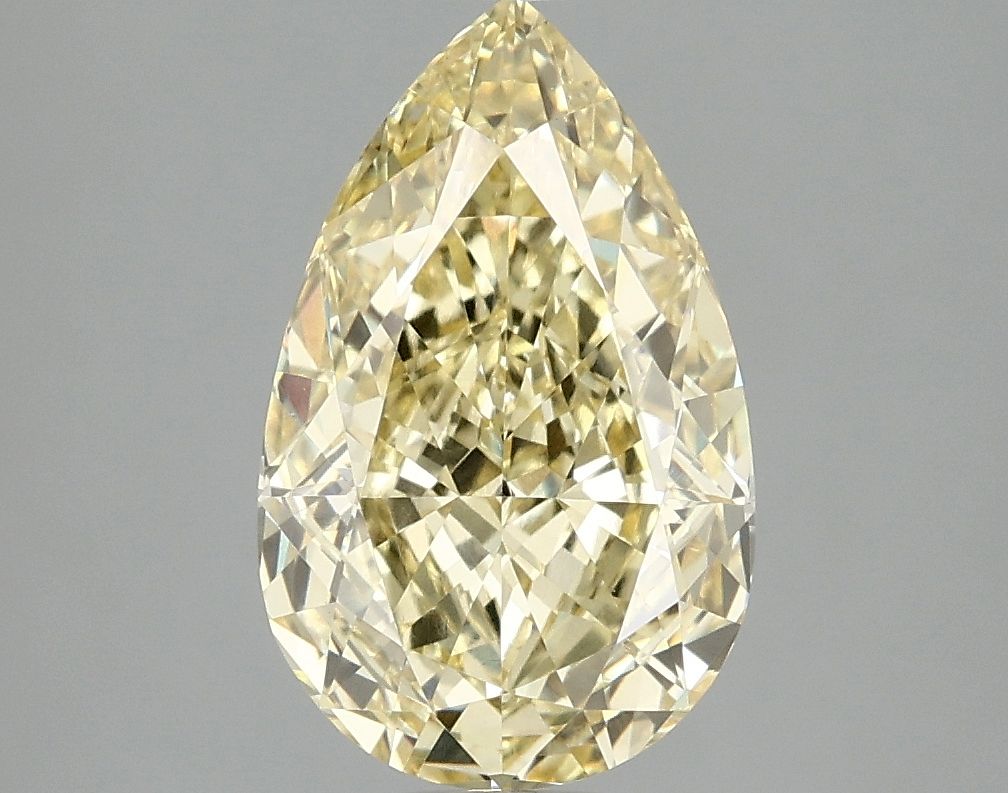 Lab-Grown Pear Diamond - 3.09 Carats, Fancy Vivid Yellow Color, VVS2 Clarity - Certified by IGI - Report Number: LG692544913