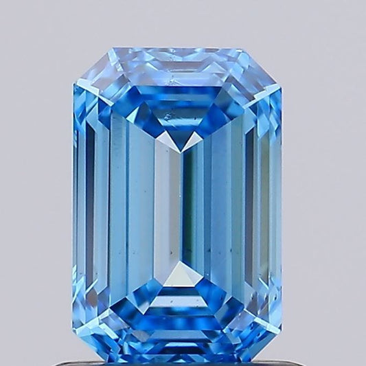 Lab-Grown Emerald Diamond - 1.01 Carats, Fancy Vivid Blue Color, VS2 Clarity - Certified by IGI - Report Number: LG593367135