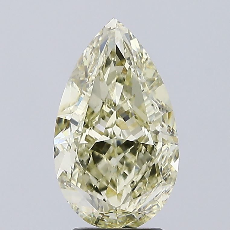 Lab-Grown Pear Diamond - 4.01 Carats, Fancy Yellow Color, VVS2 Clarity - Certified by IGI - Report Number: LG637451134