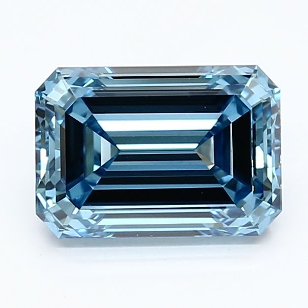 Lab-Grown Emerald Diamond - 2.1 Carats, Fancy Vivid Blue Color, VVS2 Clarity - Certified by IGI - Report Number: LG640462228