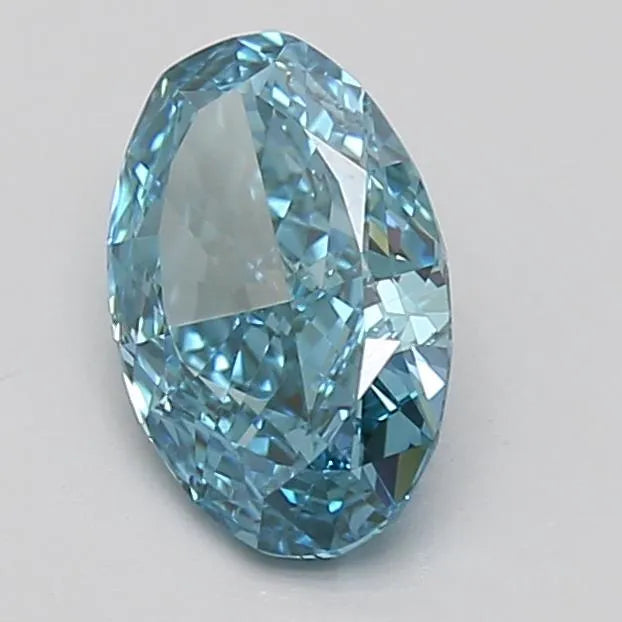 0.90ct Oval Lab Grown Diamond (Colour Fancy Vivid Blue, Clarity VS1, Cut VG, IGI Certified)
