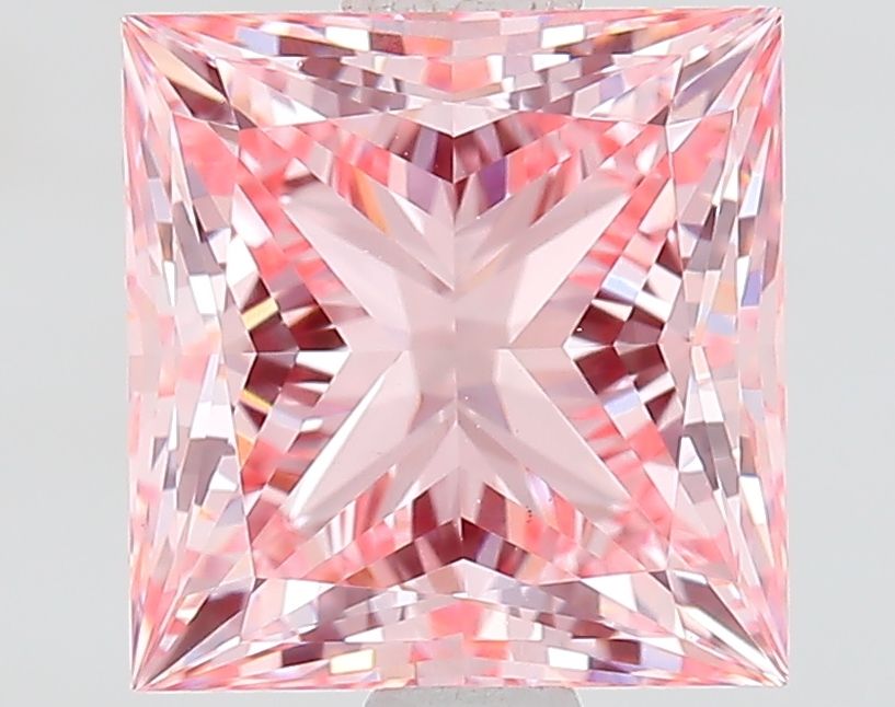 Lab-Grown Princess Diamond - 1.62 Carats, Fancy Vivid Pink Color, VS1 Clarity - Certified by IGI - Report Number: LG635401634