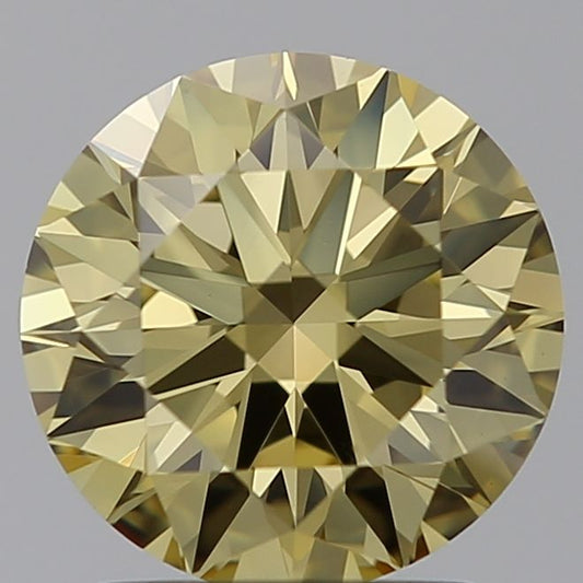 Lab-Grown Round Diamond - 1.78 Carats, Fancy Intense Yellow Color, VVS2 Clarity - Certified by IGI - Report Number: LG603342019