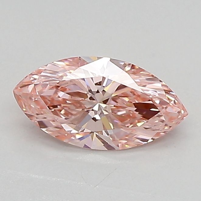 Lab-Grown Marquise Diamond - 0.6 Carats, Fancy Vivid Pink Color, VS1 Clarity - Certified by IGI - Report Number: LG607315936