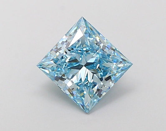 Lab-Grown Princess Diamond - 2.09 Carats, Fancy Intense Blue Color, VS2 Clarity - Certified by IGI - Report Number: LG685586145