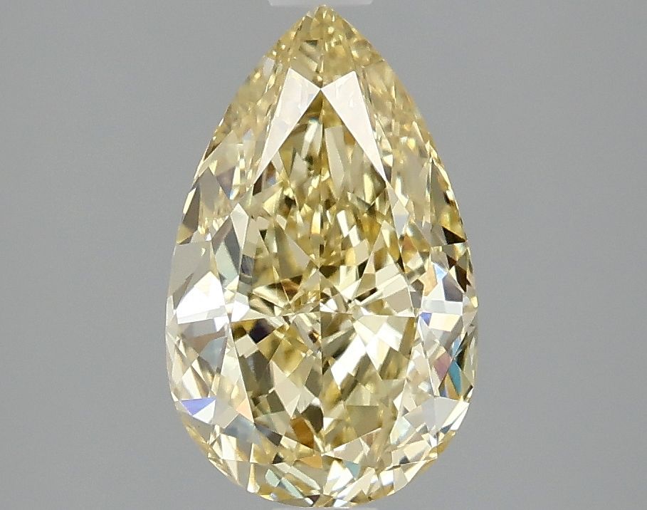 Lab-Grown Pear Diamond - 2.06 Carats, Fancy Yellow Color, VVS2 Clarity - Certified by IGI - Report Number: LG666441622