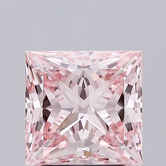 Lab-Grown Princess Diamond - 2.51 Carats, Fancy Intense Pink Color, VS1 Clarity - Certified by IGI - Report Number: LG692540486