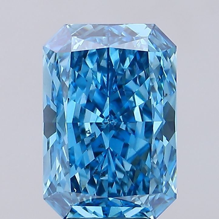 Lab-Grown Radiant Diamond - 4.0 Carats, Fancy Vivid Blue Color, VS2 Clarity - Certified by IGI - Report Number: LG681583285