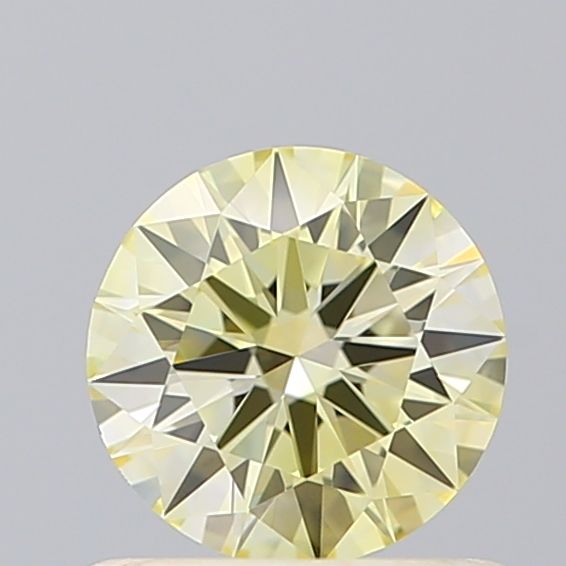 Lab-Grown Round Diamond - 0.6 Carats, Fancy Yellow Color, VVS2 Clarity - Certified by IGI - Report Number: LG614329735