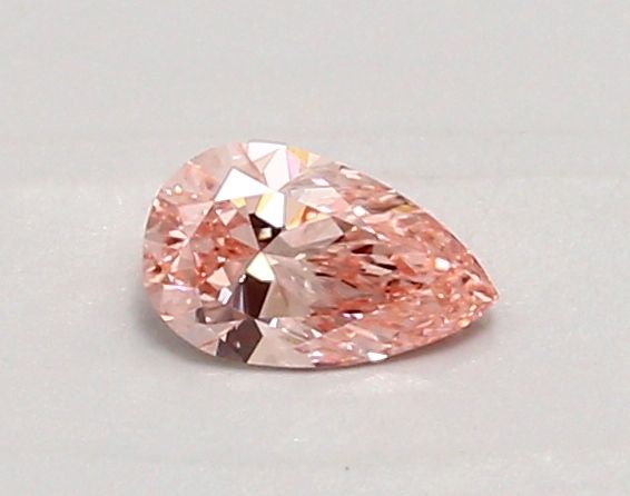 Lab-Grown Pear Diamond - 0.39 Carats, Fancy Vivid Pink Color, VS1 Clarity - Certified by IGI - Report Number: LG683527359