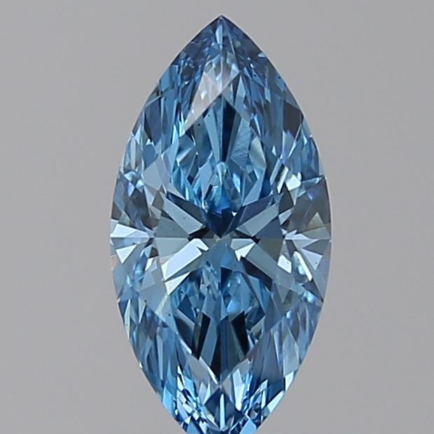 Lab-Grown Marquise Diamond - 1.03 Carats, Fancy Vivid Blue Color, VS1 Clarity - Certified by IGI - Report Number: LG619452220