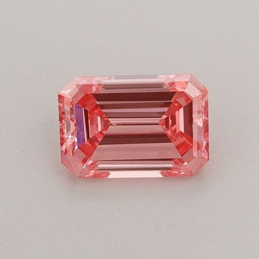 Lab-Grown Emerald Diamond - 0.44 Carats, Fancy Vivid Pink Color, VS1 Clarity - Certified by IGI - Report Number: LG542226932