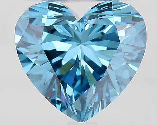 Lab-Grown Heart Diamond - 2.05 Carats, Fancy Vivid Blue Color, VS1 Clarity - Certified by IGI - Report Number: LG681516401